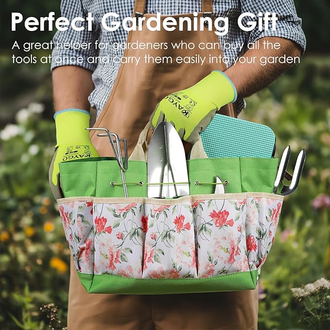 Orientools Gardening Gifts for Women & Men, Garden Tools Set Kit with Bag, 11 Piece Gardening Hand Tools, Allotment Gifts for Gardeners