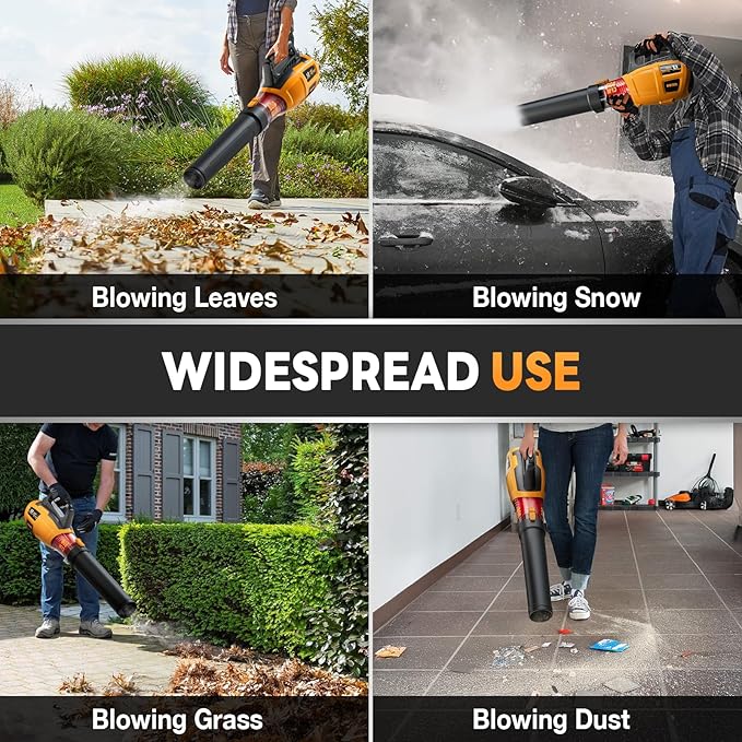 ALLOYMAN 13AMP Cord Leaf Blower with 49FT Extension Cord, 140MPH, 800CFM Airflow, Lightweight Portable Electric Leaf Blower Ideal for Heavy Duty Fall Cleanup, Patio Cleaning, Lawn Care, etc