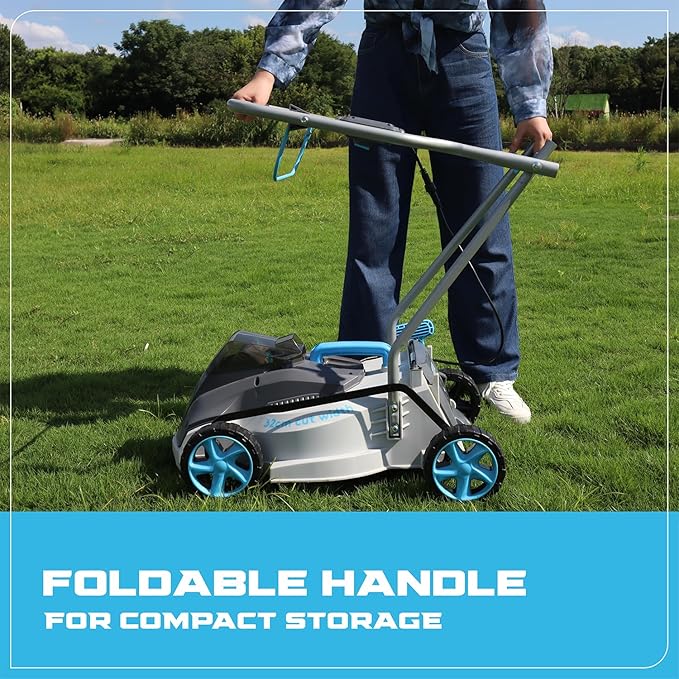 13“ Cordless Lawn Mower, 13 Inch Lightweight Lawn Mower, 40V Lithium-ion Lawnmower w/Brushless Motor, 5 Cutting Heights Adjustable -Low Noise 2 in 1 Push Mower with 2.0ah Battery & Charger