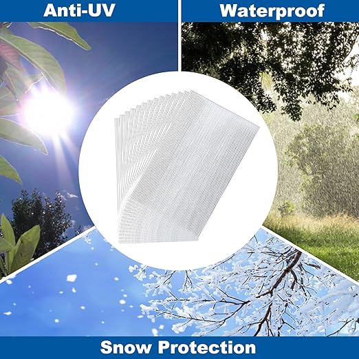 20 Pcs 2' x 4' x 0.15'' Polycarbonate Greenhouse Panels, Twin-Wall Roof Panels Waterproof UV Protected Corrugated Plastic for Greenhouse, Plant Stand Roof (20)