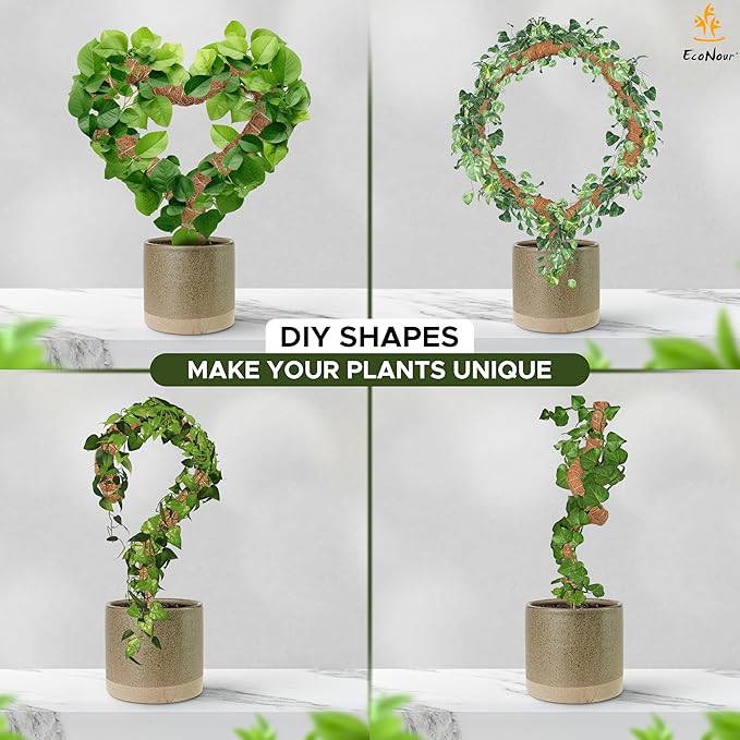 EcoNour Moss Pole for Plants – 28 inches (4 Pack) | Monstera Plant Support for Plant Climbing and Growth | Elevate Your Indoor Garden, Plant Support for Indoor Potted Plants to Grow Upwards