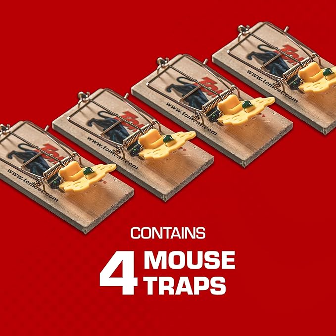 Tomcat Mouse Traps (Wooden), 4 Traps (Pack of 3)