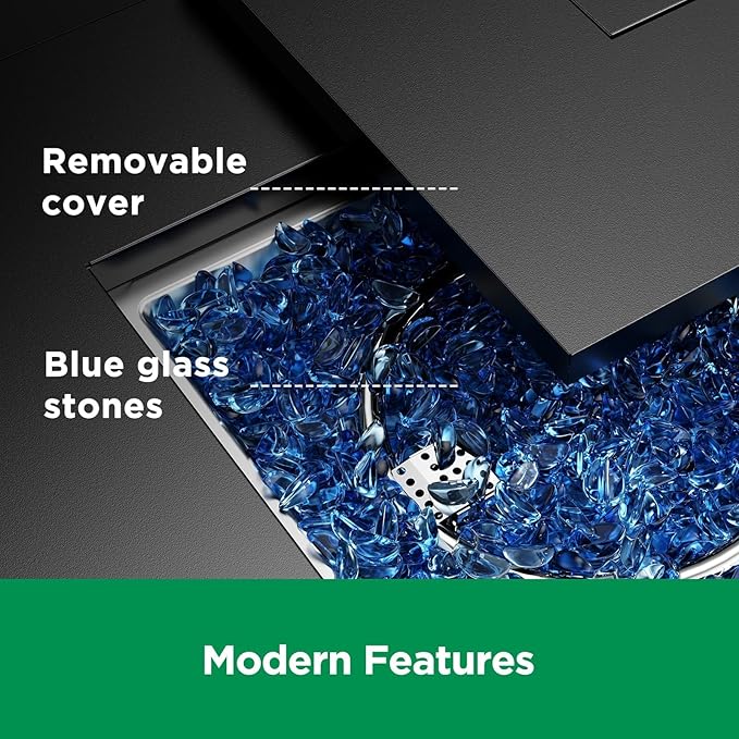 Ciays 28" Propane Fire Pit Table with 50,000 BTU Output, Outdoor Gas Fire Pit Table CSA-Certified for Outside Patio with Glass Rocks and Removable Lid, Add Warmth and Ambience to Parties, Garden