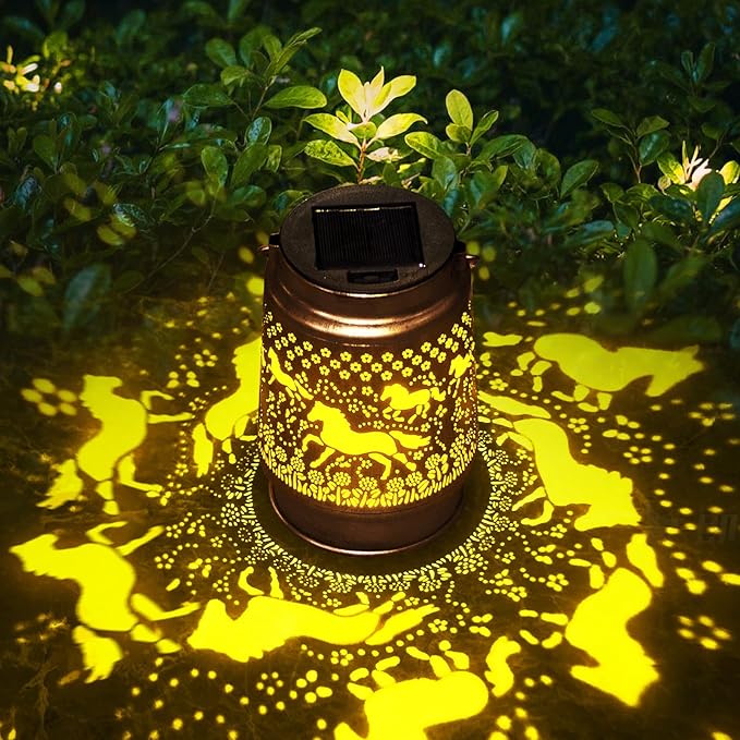 Horse Lover Solar Light Gift for Mom/Grandma/Women/Sister - Waterproof LED Mason Jar Hanging Lamp for Mother's Day - Outdoor Lantern Decor for Garden, Yard, Patio