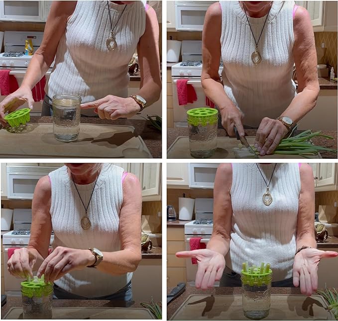 Easiest Green Onion Regrower. Includes Ergonically Designed Lid & Instructions for Beginners. Save Money with This Cool Kitchen Regrower