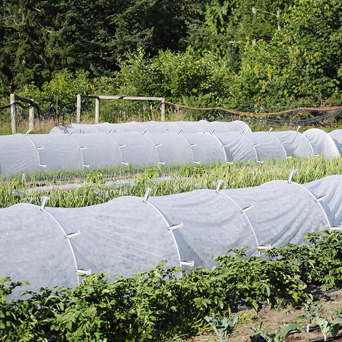 50 PCS Garden Clips, Greenhouse Clamps, Stainless Steel Greenhouse Clips for Netting, Heavy Duty Row Cover Clips with a Strong Grip for Shade Cloth or Plant Cover on Gardening Hoops