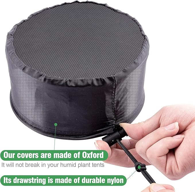 2 Pcs Grow Tents Vent Cover - 8" Dustproof Duct Filter Vent Covers with Elastic Band and Fixed Buckle for Plant Grow Tent Accessories