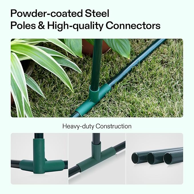 VIVOSUN Portable Mini Greenhouse 47x23x23-Inch Tunnels, PE Cover with Roll-up Zipper Door, for Indoor Outdoor or Garden Plant Growing, White