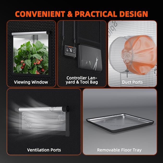 Spider Farmer SF4000 Grow Tent Kit Complete 4x4x6.6ft Samsung LM301H EVO LED Diodes, 450W Grow Light Complete System Grow Tent Set 48"x48"x80" with 6" Ventilation System GGS Smart Controller 2025