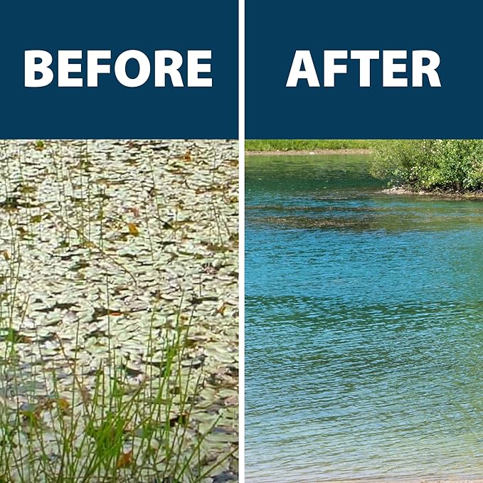 Airmax Ultra Pondweed Defense Aquatic Weed & Plant Killer, Easy Spray Application to Clean & Clear Large Pond & Lake Water, Liquid Treatment Control Concentrate, Fish, Pet & Animal Safe, 1 Gallon