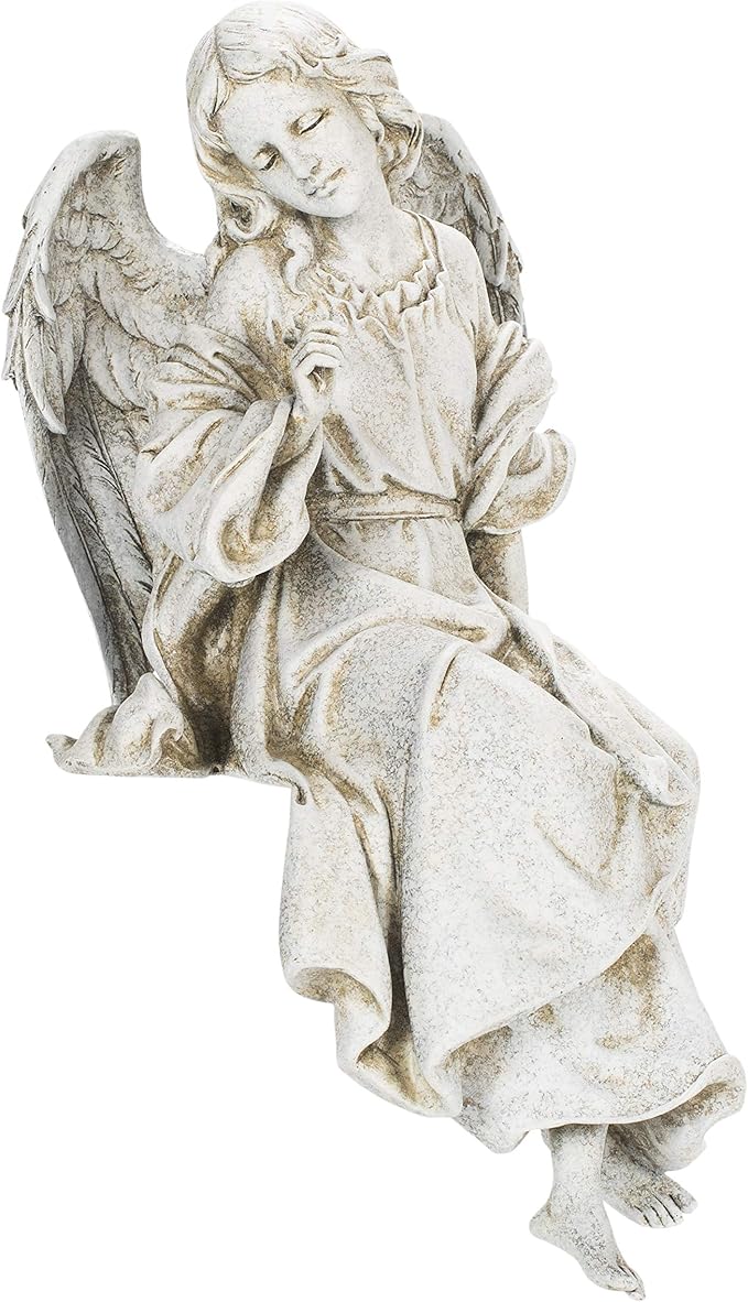 Joseph's Studio by Roman, 12.75" H Sitting Angel Garden Statue, Outdoor Decor