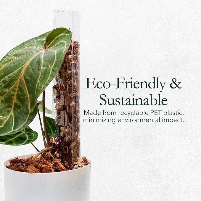 V3 Medium GrowPole - Front Opening, Stackable Plastic Moss Poles for Climbing Plants, Monstera Plant Support-Plant Climbing Pole, DIY Plant Support, Works for Philodendron & Anthuriums - 5 Pcs