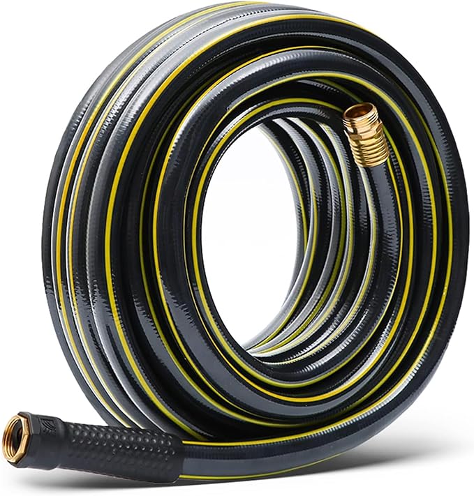 Solution4Patio Lead-in Garden Hose 3/4 in. x 25 ft. -Heavy Duty Durable Flexible Lightweight Water Pipe -Brass Aluminum Ends for Household & Commercial Use -Kink Free, No Leaking, Male/Female Fittings