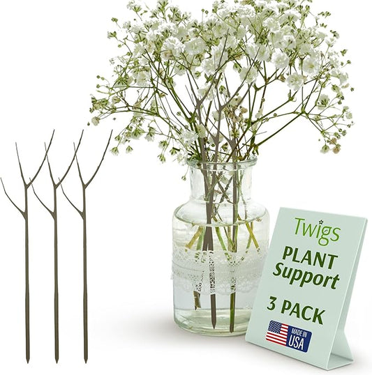 Plant Support Stakes, Stem Holder Structures for Indoor & Outdoor Use, Garden Accessories for Climbing & Potted Plants, Trellis Alternative - Moonstone, 3 Pack, 22" L, Original