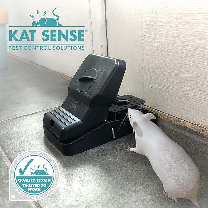 Kat Sense Rat Traps That Work Indoor & Outdoor for Instant Kill Results, Set of 8 Large Reusable Snap Traps for Mice Chipmunks 'N Squirrels