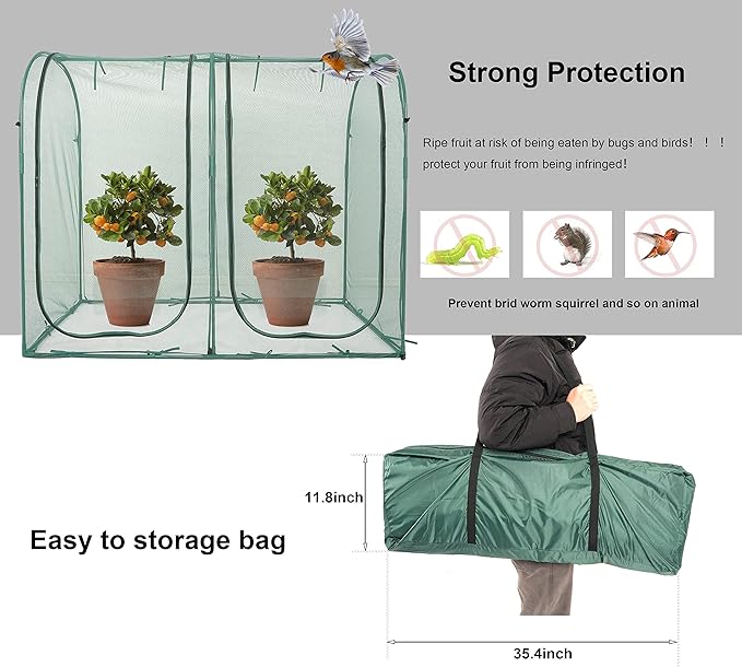 Poray Large Tunnel 73''x37''x61''Plant Netting Cover,5FT Tall Crop Cage Tomato Netting,Pest Guard Cover for Vegetables &Fruits,Durable Gardening Net for Plant and Animal