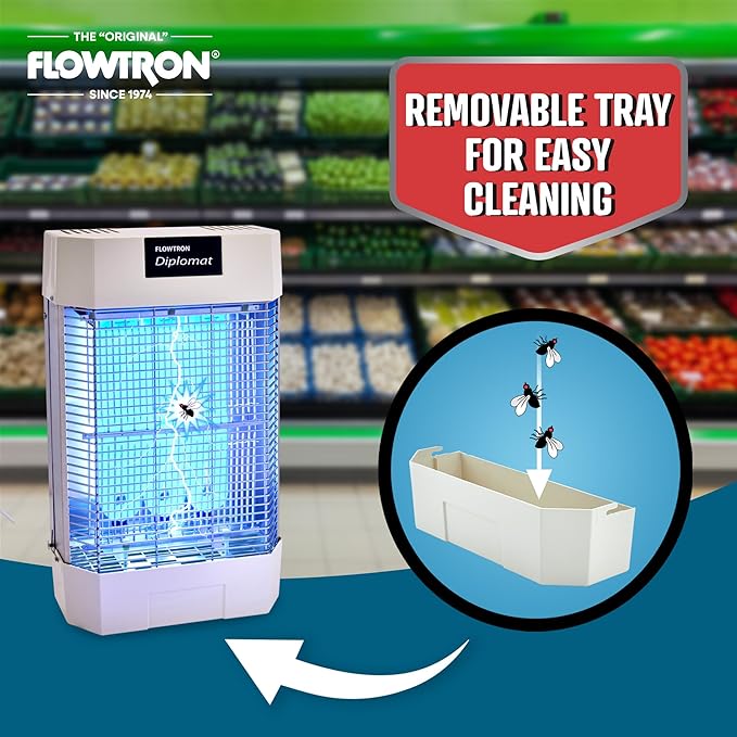 Flowtron Indoor Bug Zapper | Electric Fly & Insect Killer with 120W UV Light, Pheromone Lure Attractant, Shock Kill Grid & Reflector Panels | 2000 Sq Ft for Kitchen, Restaurant & Barn, UL Certified