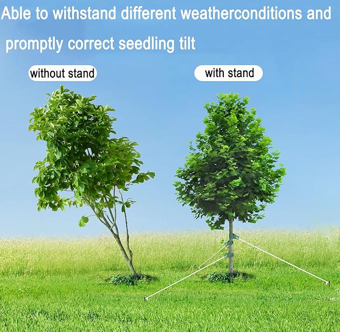 Heavy Duty Tree Stake Kits Steel Tree Stakes and Supports for Young Trees Against Bad Weather Leaning Tree Anchor Straightening Kit