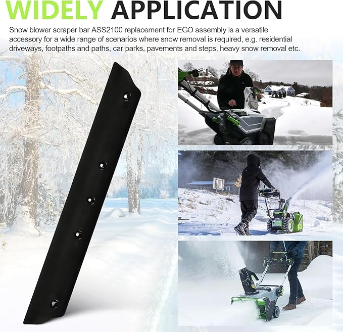 Snow Blower Scraper Bar ASS2100 Replacement for EGO 21-Inch Snow Blower Replacement Parts, Snow Blower Attachment Compatible with EGO SNT2100/SNT2112/SNT2110/SNT2103 21" Snow Blowers
