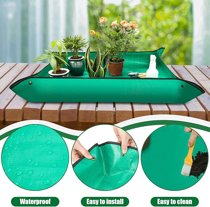 2PCS Repotting Mat, Excellence Indoor Waterproof Plant Transplanting Mat, Professional Gardening Mat Supplies