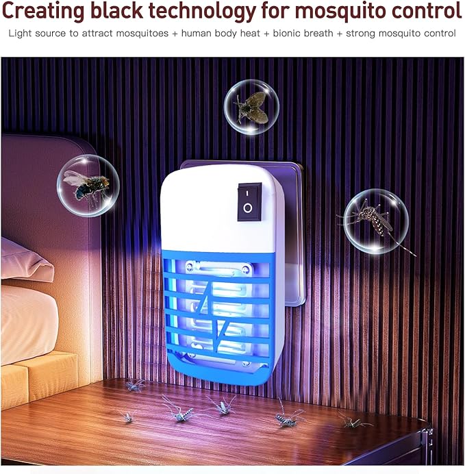 Bug Zapper Indoor, Fly Trap for Indoors, Electronic Mosquitoes Killer Mosquito Zapper with Blue Lights for Living Room, Home, Kitchen, Bedroom, Baby Room, Office(6 Packs)