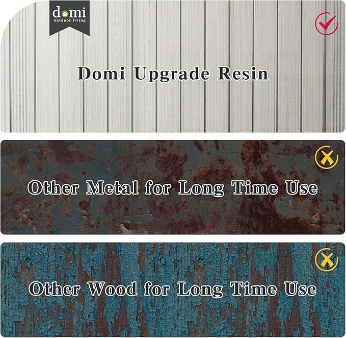 Domi 6x4FT Resin Outdoor Storage Shed with Lockable Door, Waterproof Outside Sheds with Windows & Vents, Heavy-Duty Plastic Tool Storage Shed for Patio Furniture, Lawn Mower, Bike