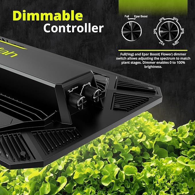 UAP1500 LED Grow Light, 150W Commercial Full Spectrum Grow Lamp for Indoor Plants with Full/Epar Boost Mode Switch & Daisy Chain, Dimmable Plant Light for Seed, Veg, Flower in 2x2/3x3 Grow Tent