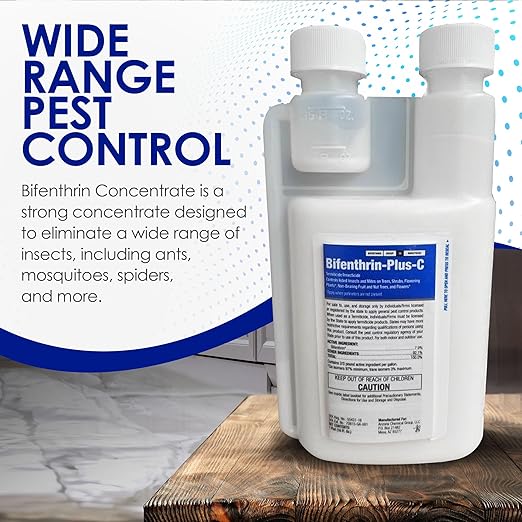 Bifenthrin Plus-C Insecticide (16 oz) - Roach Killer Indoor Infestation, Termite Treatment, Ant Control & Wasp Spray - Home Defense Pest Control, Residential, Commercial, and Industrial Use