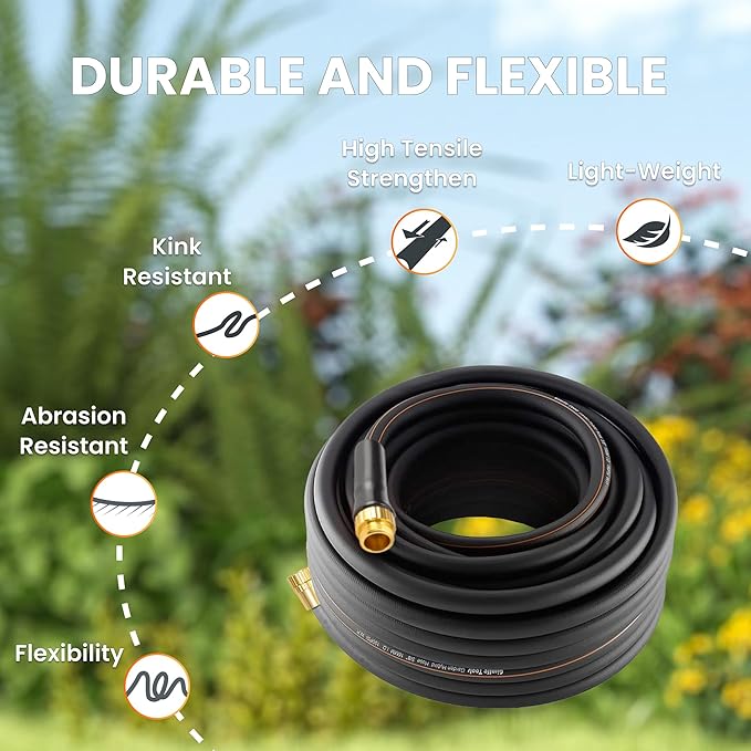 Giraffe Tools Garden Hose 2ft x 5/8", 24INCH Short Water Hose Heavy Duty, Lightweight, Flexible Hybrid Hose with Swivel Handle, Male to Female Fittings