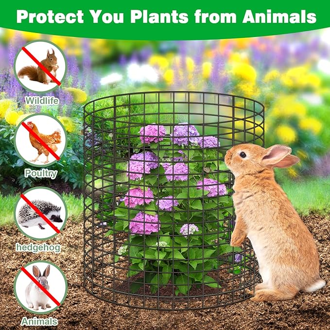 10 Pcs 11.8"x 11.8"/11.8"x 19.6" Available Chicken Wire Cloches for Plants, Plant Protector from Animal, Garden Covers Netting Iron Wire Mesh to Protect Plants Vegetables from Rabbit Squirrel Chicken