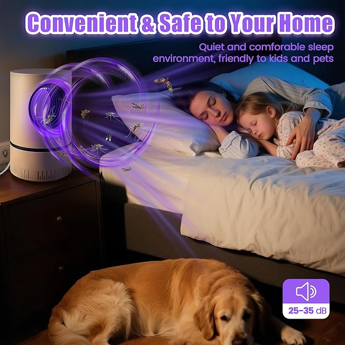 Flying Insect Trap Fruit Fly Traps Fan Powered Indoor Bug Catcher for Mosquitoes, Gnats, Moths & Fruit Flies, Silent & Effective (2, White)