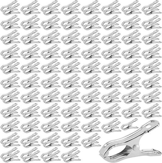 HAKZEON 160 PCS Garden Clips, Stainless Steel Greenhouse Clamps, Greenhouse Clips for Netting, Heavy Duty Row Cover Clips for Cloth and Fixing Plant Cover Film, 2 Inch
