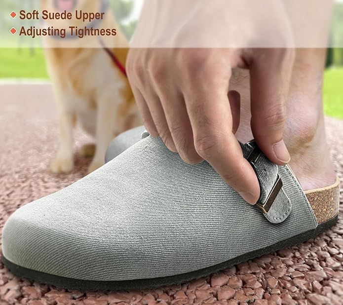 BULLIANT Comfort Clogs Slippers Sandals Nurse Work Shoes Unisex for Men Women with Cushioned Cork-Footbed