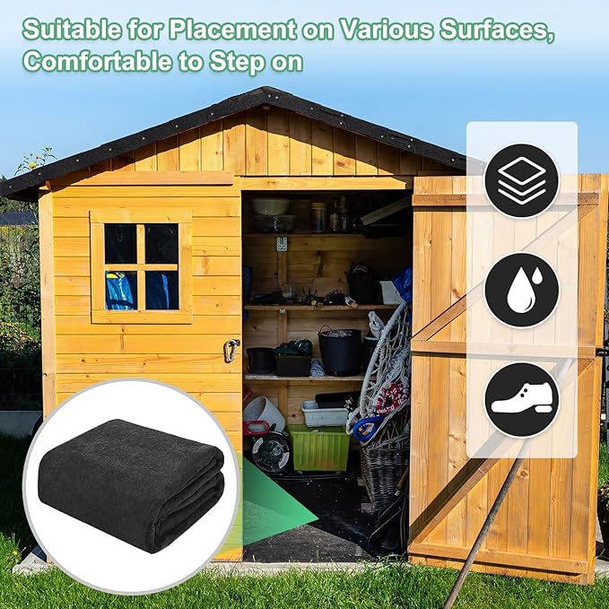 Outdoor Storage Shed Mat, 7.5x7.5 FT Waterproof Small Shed Flooring Mat for Patio Furniture Floor Protecting from Wear/Liquid/Dust/Oil, Non-Slip Carport Pad [Grey]