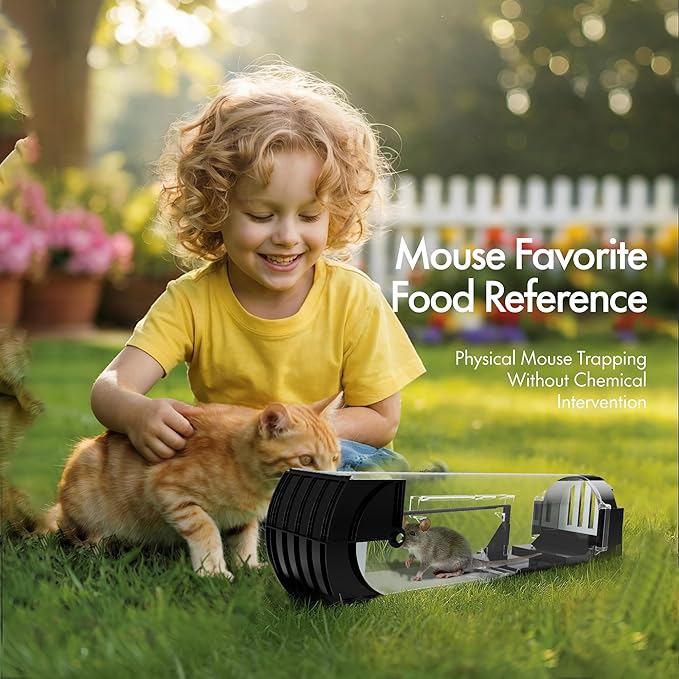 Humane Mouse Trap | Catch and Release Mouse Traps That Work | Mice Trap No Kill for mice/Rodent Pet Safe (Dog/Cat) Best Indoor/Outdoor Mousetrap Catcher Non Killer Small Capture Cage