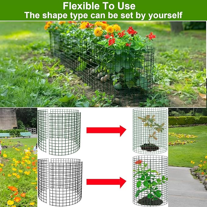 6 PCS Plant Protectors from Animals,14" H X 13" D Metal Mesh Plant Cage Covers with Garden Plant Outdoor for Flower Vegetable to Keep Animals Out