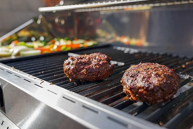 Monument Grills Larger 4-Burner Propane Gas Grills Stainless Steel Cabinet Style with Infrared Side Sear & Side Burners with Stainless Steel Cooking Grids(2 Items)