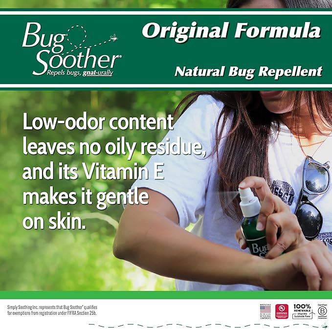Bug Soother 1 Gallon - Natural Insect, Gnat and Mosquito Repellent & Deterrent with Essential Oils - 100% DEET-Free Safe Bug Spray for Adults and The Environment - Made in USA - W/O Sprayer