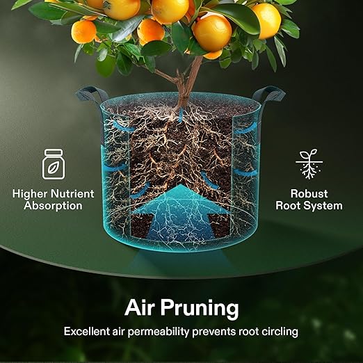 VIVOSUN 4-Pack FlexFeed Self-Watering Pots with Grow Bags, Auto Irrigation Fabric Pot Base with Water Meter & Maintenance Window, for Use Indoors/Outdoors in Grow Tents, Greenhouses, Gardens