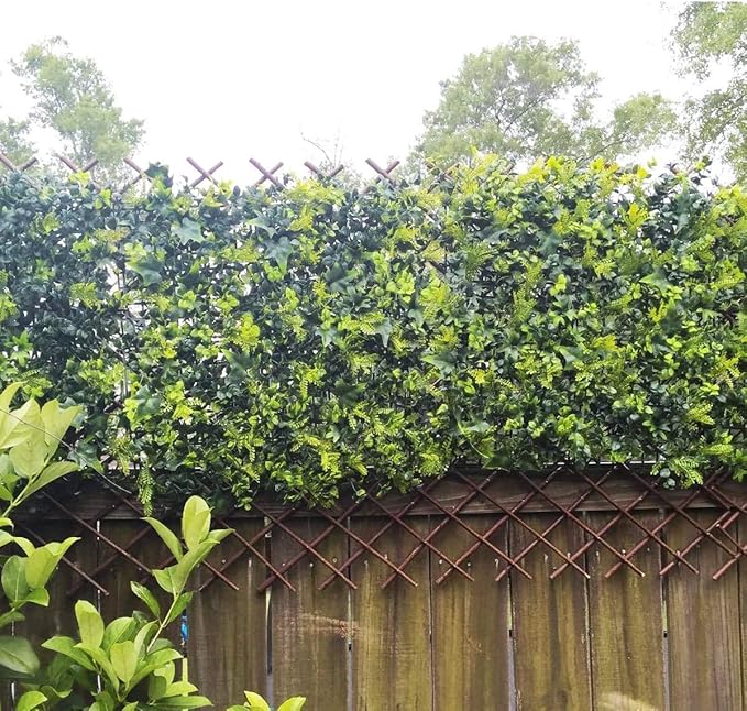 Expandable Willow Lattice Fence Panel Plant Support Garden Trellis Willow Trellis Fence for Climbing Plants Vine Ivy Rose Cucumbers Clematis Outdoors Garden Yard,36X92 Inch(2PC)