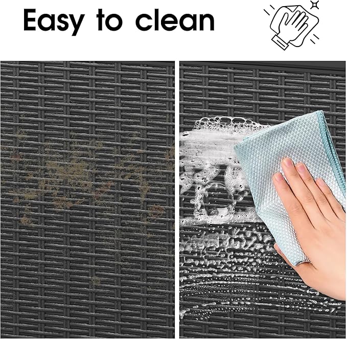 32 Gallon Resin Deck Box,Outdoor Indoor Waterproof Storage Box for Patio Cushions, Garden Tools, Pool Accessories,Backyard Storage Bin,Black