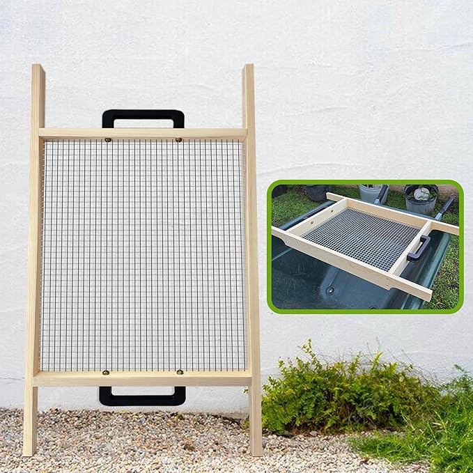 Montex Soil Sifter Large, Garden Rock Sifter, Garden Sifter for Sifting Soil, Worm, Leaves, Loam Soil, Sand and Gravel, Suitable for Wheelbarrow and Handheld