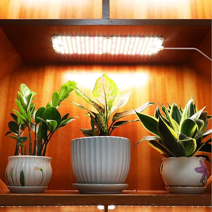 3Pack Flat Panel Grow Lights for Indoor Plants, Seed Starting, Vegetables with 4/8/12 Hr Timer, 30W Full Spectrum LED Plant Growing Lamps for Cabinet/Shelves/Greenhouse, Plug-and-Play, Connect Freely