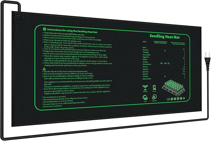 Seedling Heat Mat for Seed Starting,10" x 20.75" Waterproof Heating Pad for Indoor Plants Germination (1 Pack)