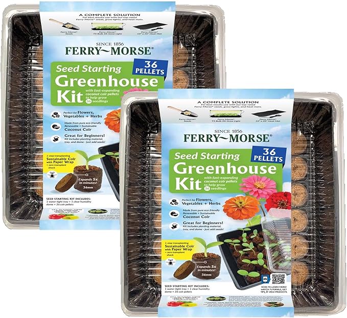 Seed Starting Tray Kit | 36 Cell | 11 x 11 | for Starting Vegetable Seeds, Flower Seeds & Herb Seeds | Indoor Grow Kit for Deep-Rooted Seedlings