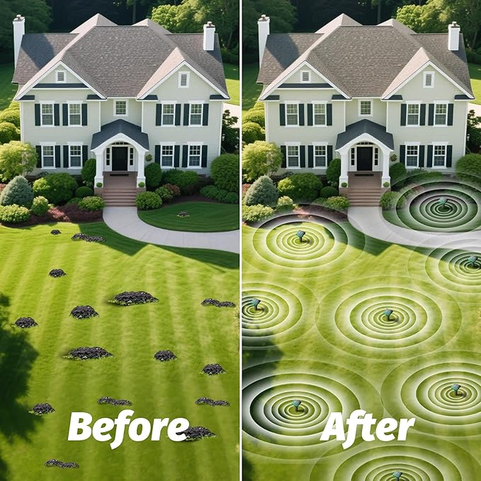 Solar Powered Mole Repeller Gopher Deterrent 8 Pack Outdoor Groundhog Repellent Ultrasonic Snake Armadillo Repeller Waterproof Effective for Yard Lawn Garden