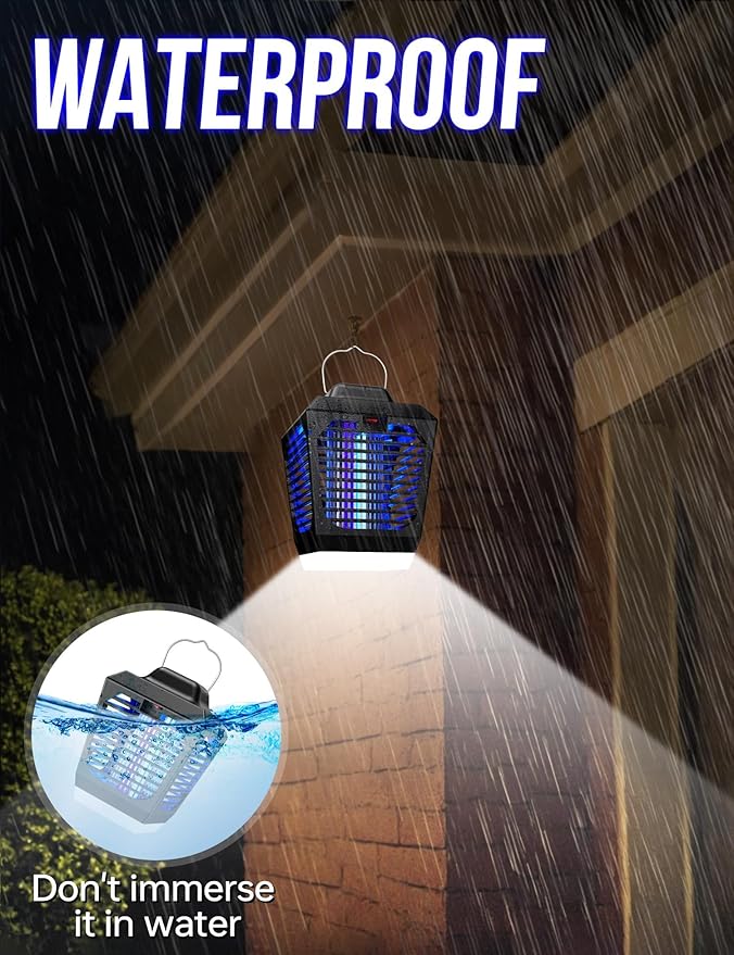 Bug Zapper Outdoor, Mosquito Zapper with LED Light, Fly Zapper Outdoor Indoor, Insect Zapper Electric Fly Traps, Plug in Mosquito Killer for Patio Yard
