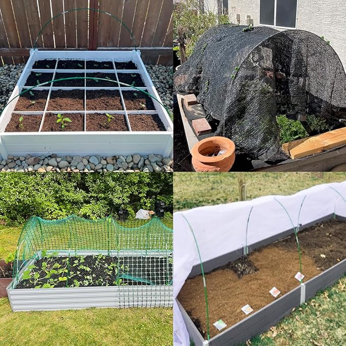 MAXPACE Greenhouse Hoops for DIY 2.8ft or Wider Grow Tunnel, Rust-Free Fiberglass Support Hoops Frame for Garden Fabric, DIY Plant Support Garden Stakes, Gardening Supplies, 25pcs