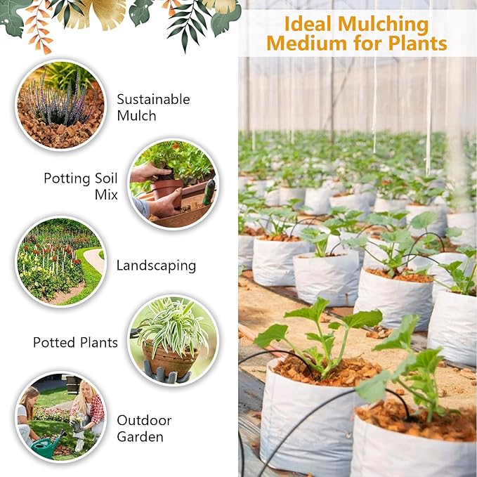 Legigo 2 Pack Coco Husk Chips- 2.2 LB 100% Organic Coconut Coir Chips Brick Potting Soil Mix with Low EC & PH Balance, Compressed Coconut Substrate Coco Chips Mulch Medium for Garden, Flowers, Plants