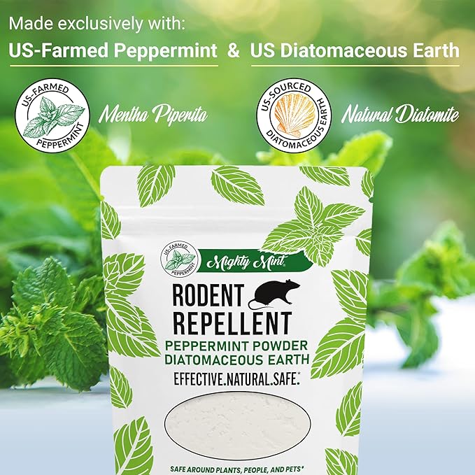 Mighty Mint Rodent Repellent Pest Control, Diatomaceous Earth Peppermint Pest Powder, 1 lb
